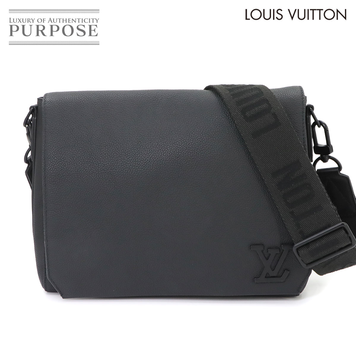 LOUIS VUITTON アエログラム テイクオフ メッセンジャー ショルダー バッグ レザー ブラック M57080 RFID Takeoff Messenger Bag ルイ ヴィトン 90341017