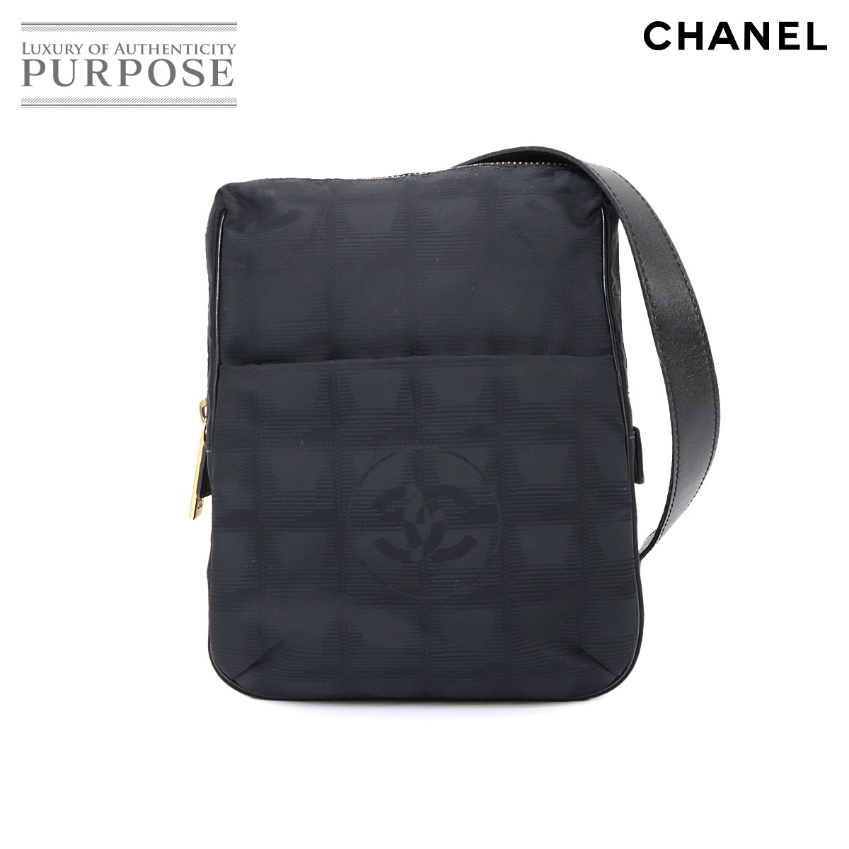 CHANEL ニュートラベルライン ショルダー バッグ ナイロンジャガード レザー ブラック A20513 New Travel Line Bag シャネル 90341071