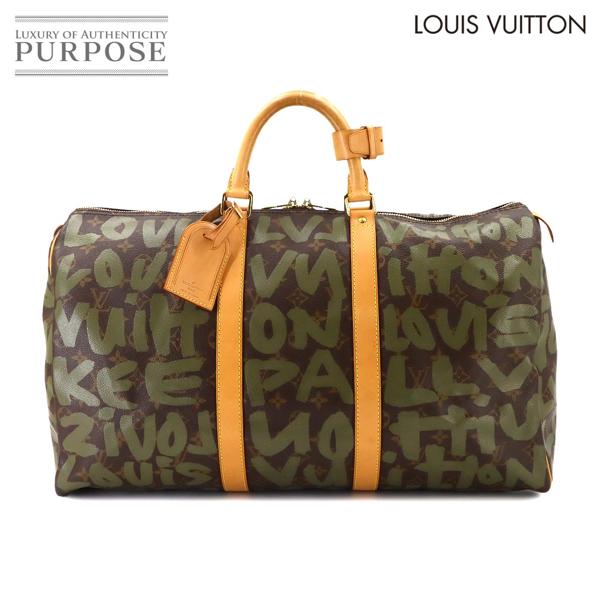 LOUIS VUITTON モノグラム グラフィティ キーポル 50 ボストン バッグ カーキ M92196 Monogram Graffiti Keepall 50 ルイ ヴィトン 90342262