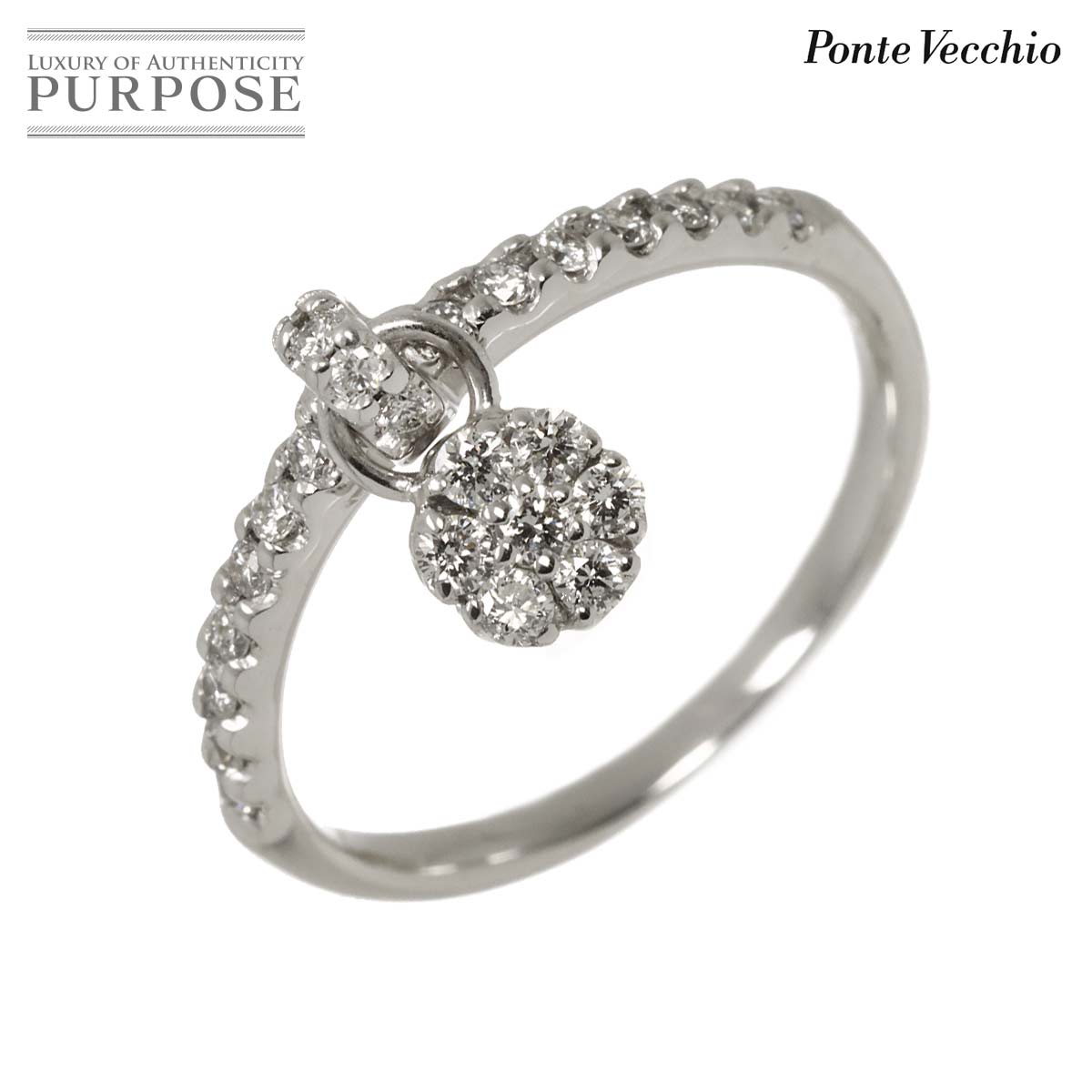 Ponte Vecchio 9.5号 リング ダイヤ 0.30ct ホワイトゴールド 750 指輪 Diamond Ring ポンテヴェキオ 90334326