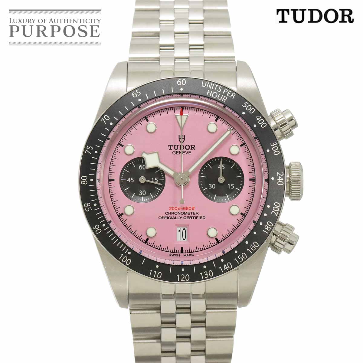TUDOR ブラックベイ クロノ 79360N クロノグラフ メンズ 腕時計 デイト ピンク オートマ 自動巻き ウォッチ Black Bay チューダー チュードル 90342964