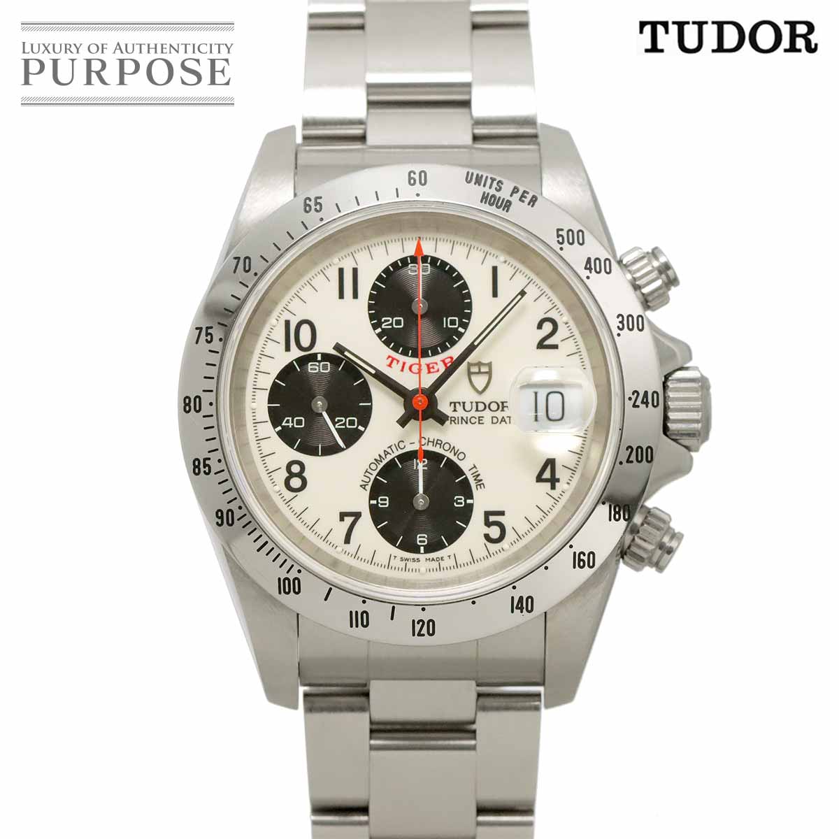 TUDOR クロノタイム タイガー プリンスデイト 79280 メンズ 腕時計 アイボリー オートマ 自動巻き ウォッチ Chrono time チューダー チュードル 90343204