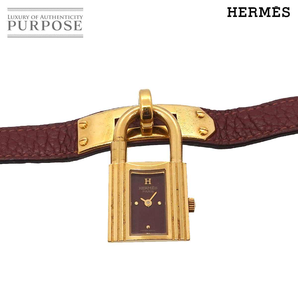 HERMES メドール ヴィンテージ レディース 腕時計 ピラミッド ゴールド