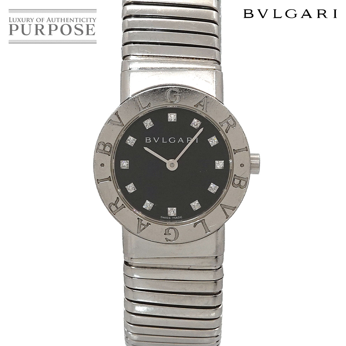 BVLGARI ブルガリブルガリ BB30SS ボーイズ 腕時計 デイト ブラック
