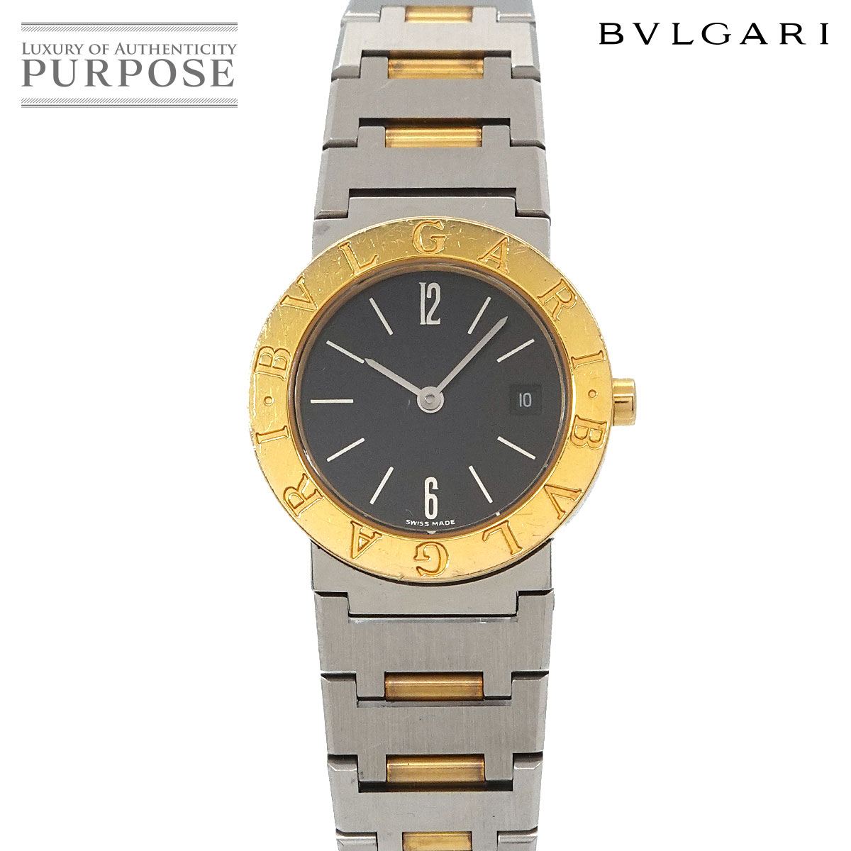 BVLGARI ブルガリブルガリ BB30SS ボーイズ 腕時計 デイト ブラック