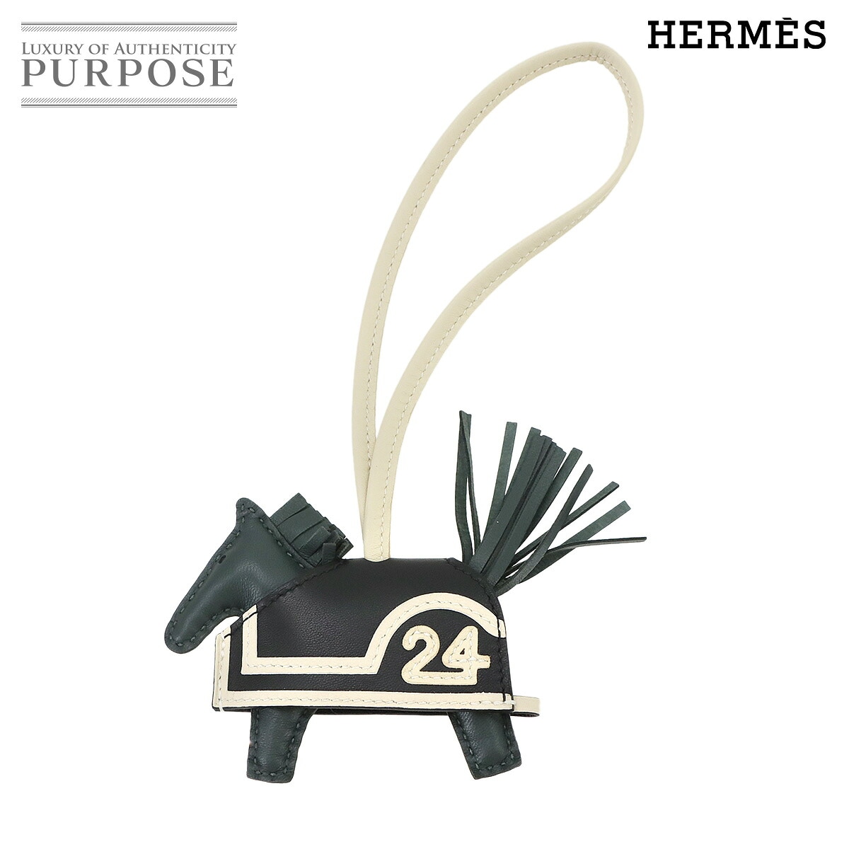 HERMES ロデオ ロベオ 24 PM バッグ チャーム アニョーミロ ヴェールマングローブ ブラック クレ G刻印 Rodeo Robeo PM エルメス 90341741