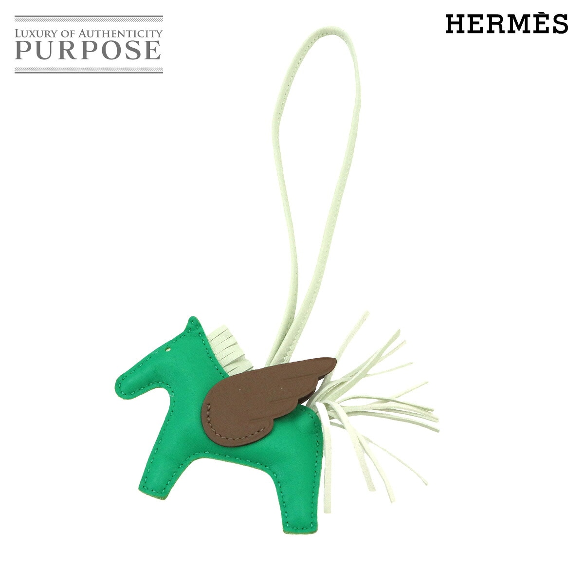 HERMES ロデオ ペガサス PM バッグ チャーム アニョーミロ ミント ヴェールフィズ エトゥープ W刻印 Rodeo Pegasus PM エルメス 90342000