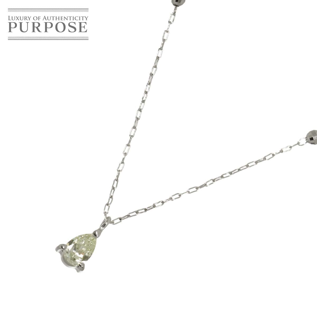 ダイヤ 0.24ct ネックレス 39cm K18 WG ホワイトゴールド 750 Diamond Necklace 90343315