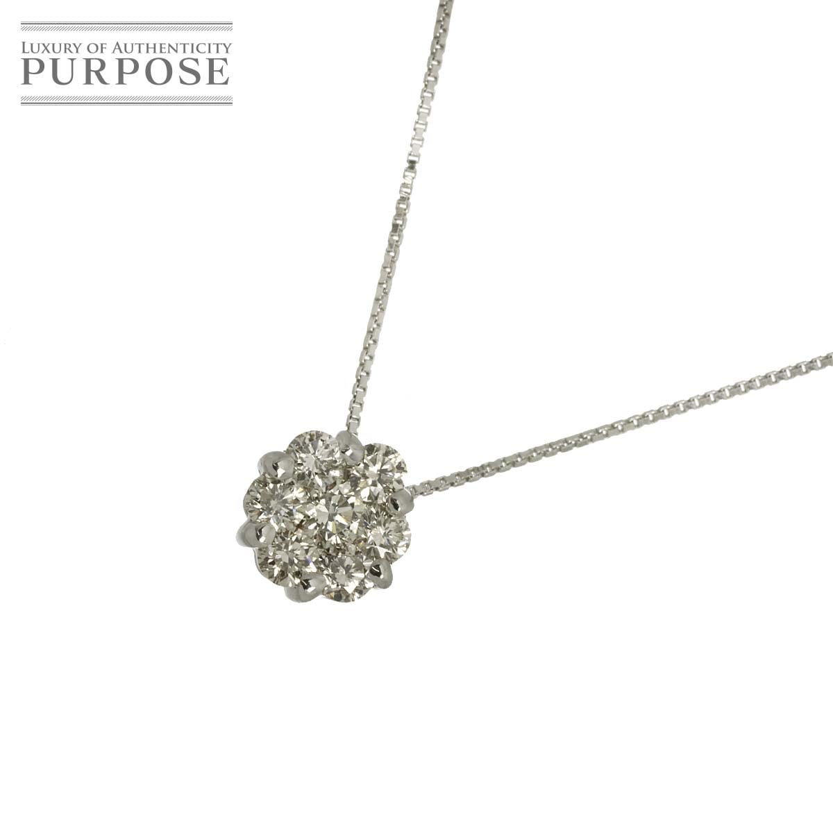ダイヤ 0.30ct ネックレス 41.5cm K18 WG ホワイトゴールド 750 Diamond Necklace 90343316