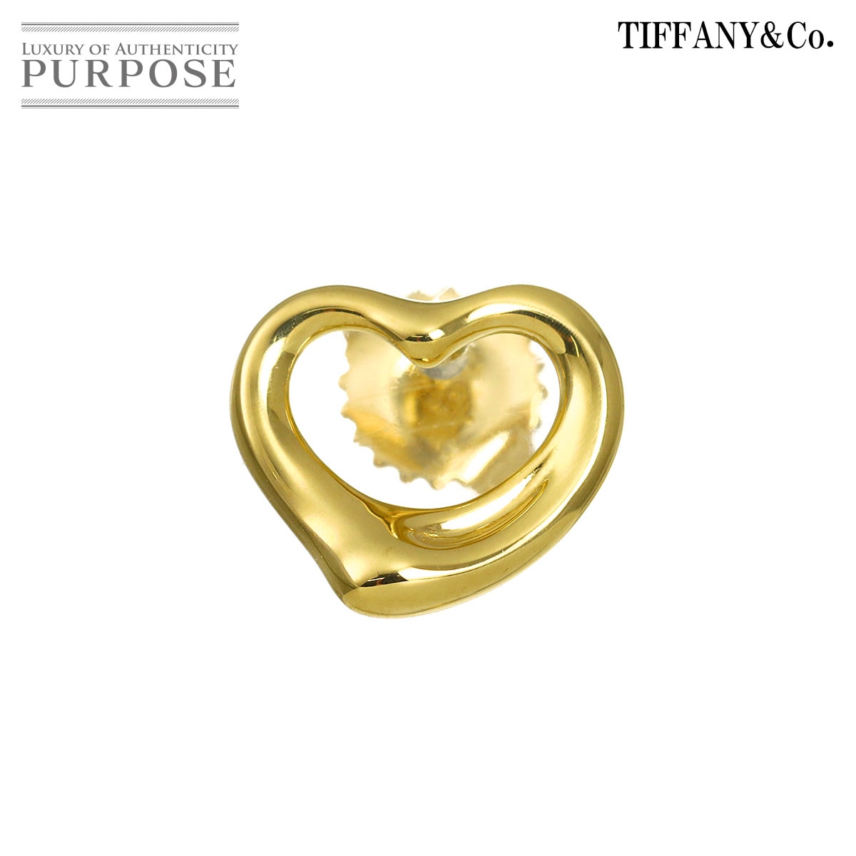 TIFFANY&Co. オープンハート ピアス K18 YG イエローゴールド 750 片耳 片方のみ Earring Pierced ティファニー 90337464