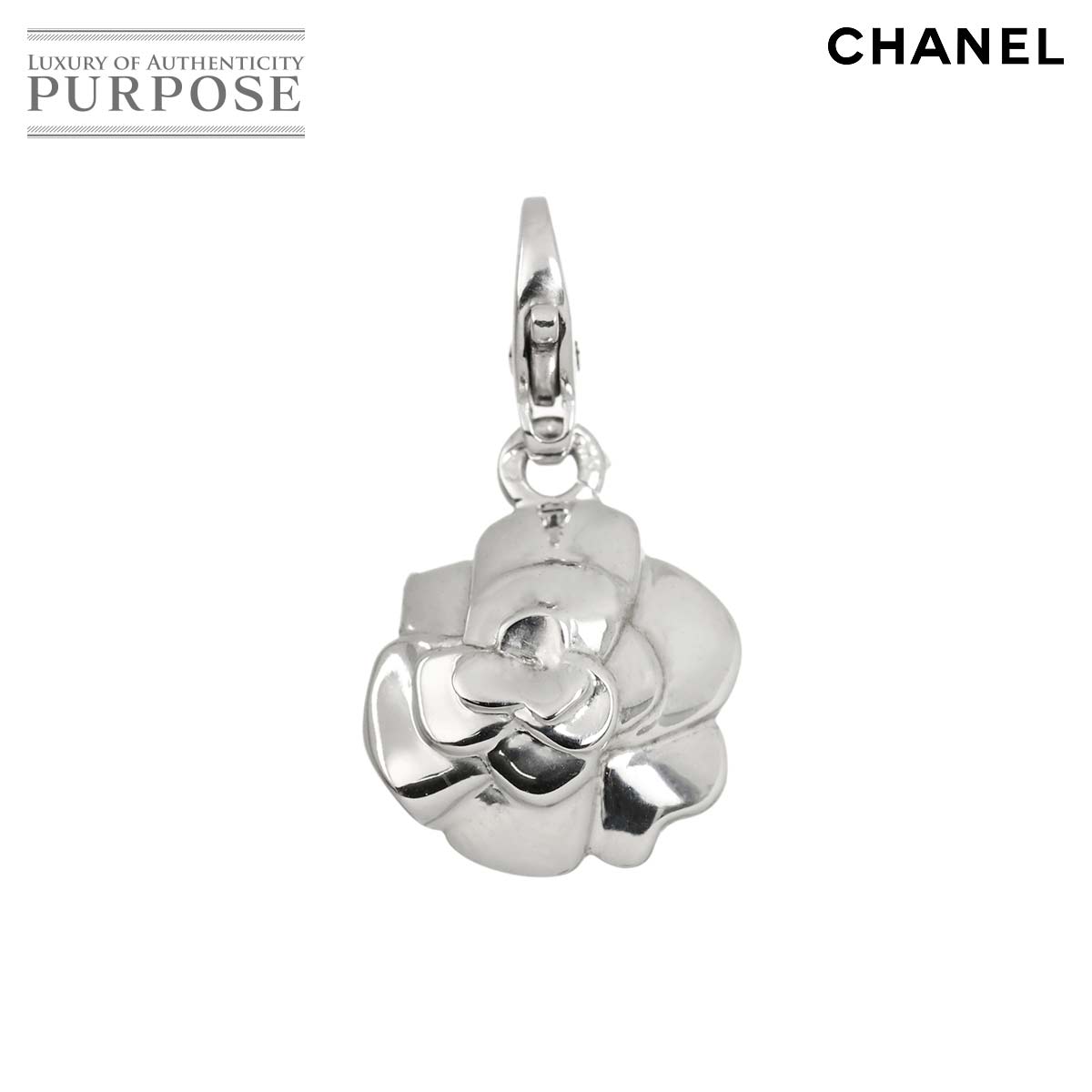 CHANEL カメリア ペンダント トップ K18 WG 750 ホワイトゴールド チャーム Pendant Top シャネル 90336282