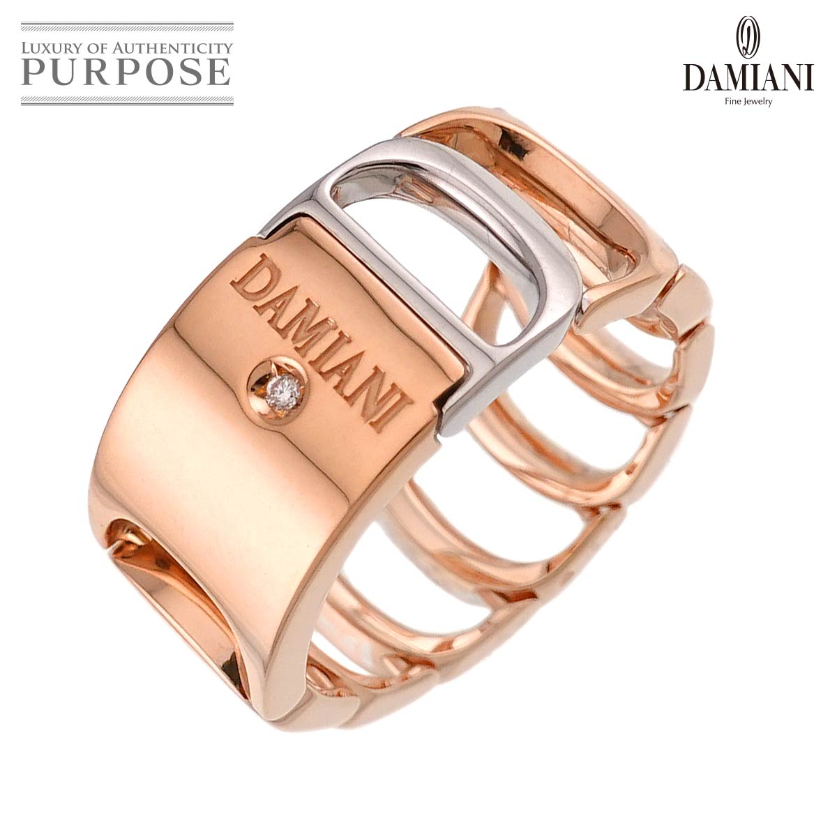 DAMIANI ダミアニッシマ 17号 ダイヤ リング K18 PG WG ピンク ホワイト ゴールド 750 指輪 Damianissima Ring ダミアーニ 90336546
