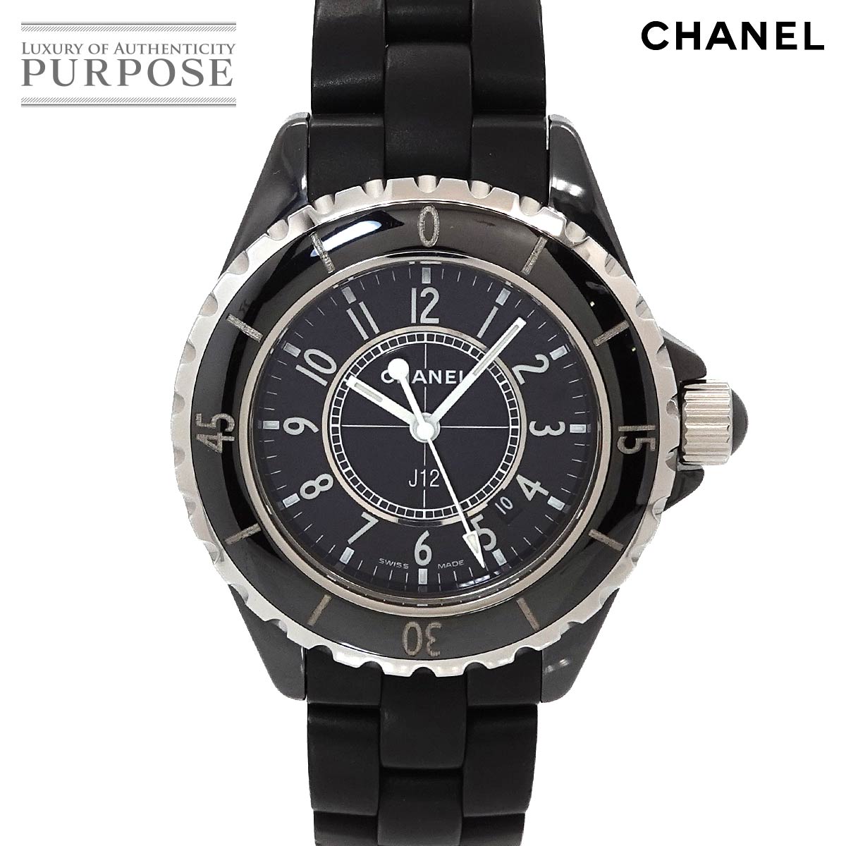 CHANEL J12 33mm H0681 レディース 腕時計 デイト ブラック セラミック ラバー クォーツ ウォッチ シャネル 90344703
