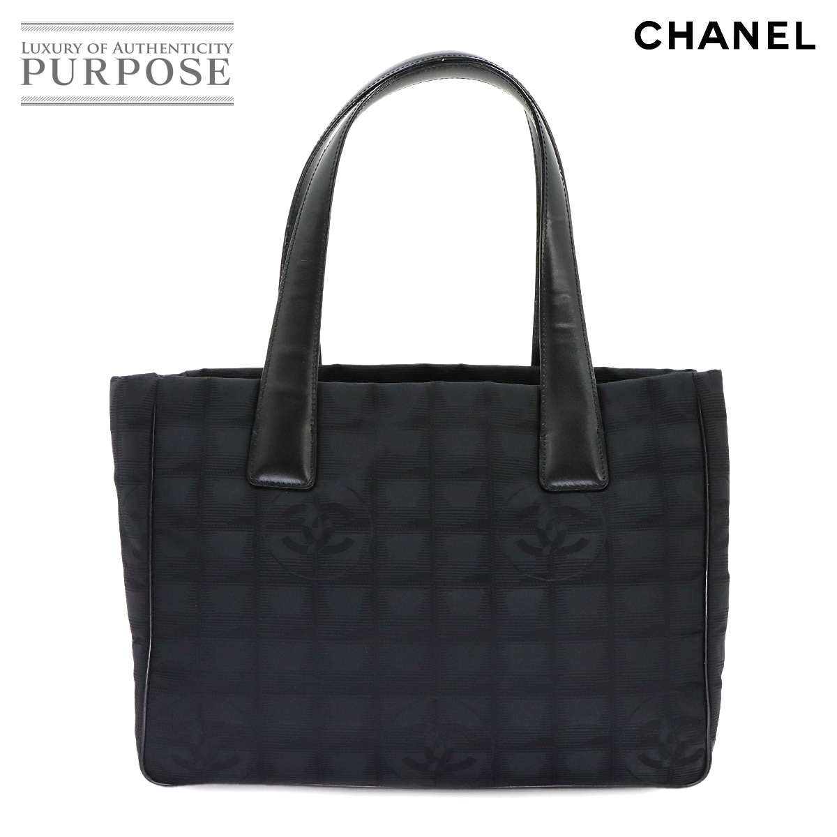 CHANEL ニュートラベルライン トート PM バッグ ナイロンジャガード レザー ブラック A20457 New Travel Line Tote PM シャネル 90343925