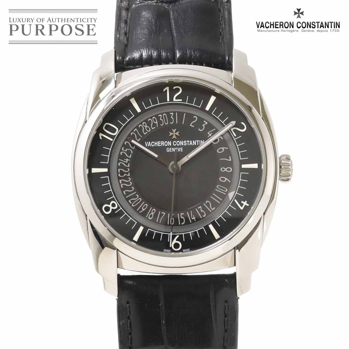VACHERON CONSTANTIN ケ・ド・リル 4500S メンズ 腕時計 デイト ブラック 自動巻き ウォッチ Quai de l'Ile ヴァシュロンコンスタンタン 90342967