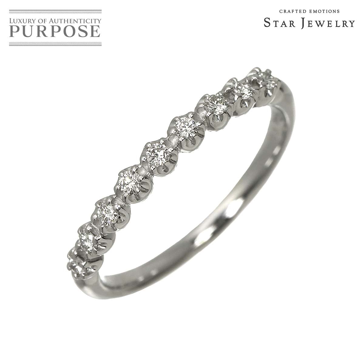 Star Jewelry 9号 リング ダイヤ 0.12ct K18 WG ホワイトゴールド 750 指輪 Diamond Ring スタージュエリー 90336012