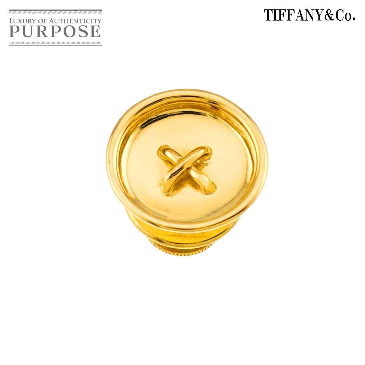 TIFFANY&Co. ボタン ピン ブローチ K18 YG イエローゴールド 750 タイタック Brooch ティファニー 90336059