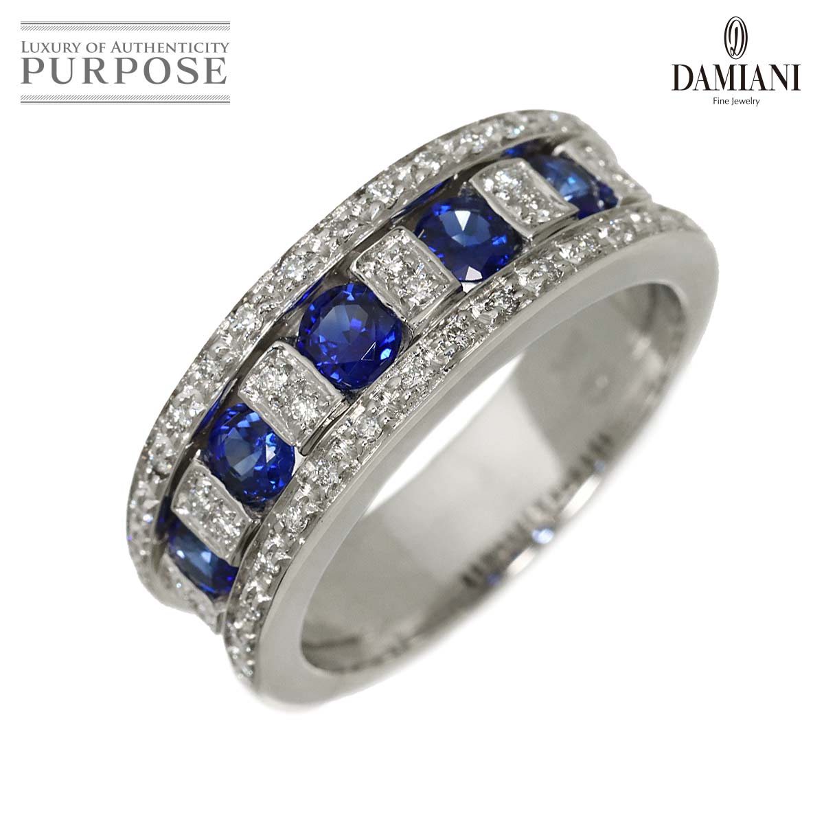 DAMIANI ベルエポック 12.5号 リング サファイヤ ダイヤ K18 WG ホワイトゴールド 750 指輪 Belle Epoque Ring ダミアーニ 90336073