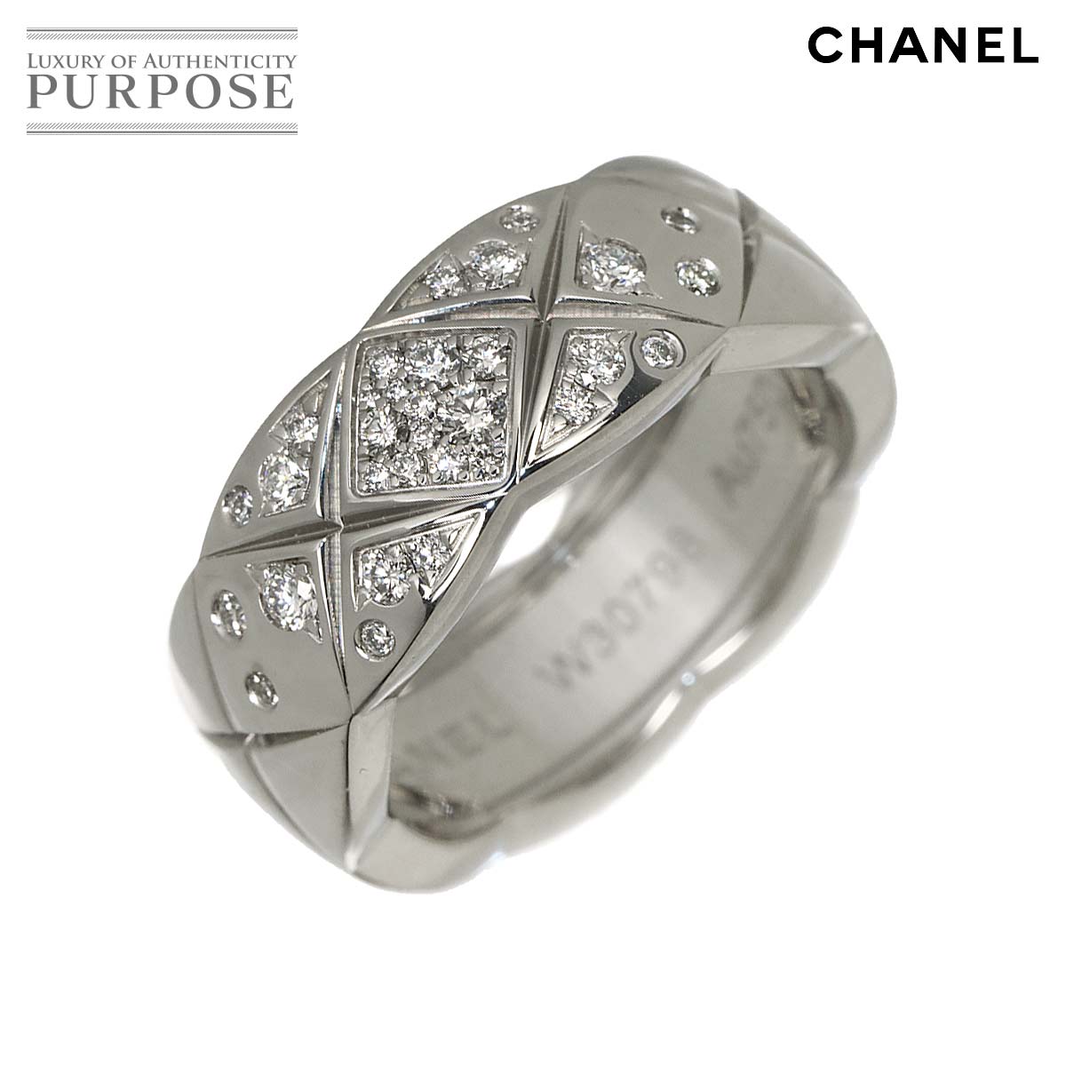 CHANEL ココクラッシュ ミディアム #45 リング ダイヤ K18 WG ホワイトゴールド 750 指輪 Coco Crush Ring シャネル 90337234