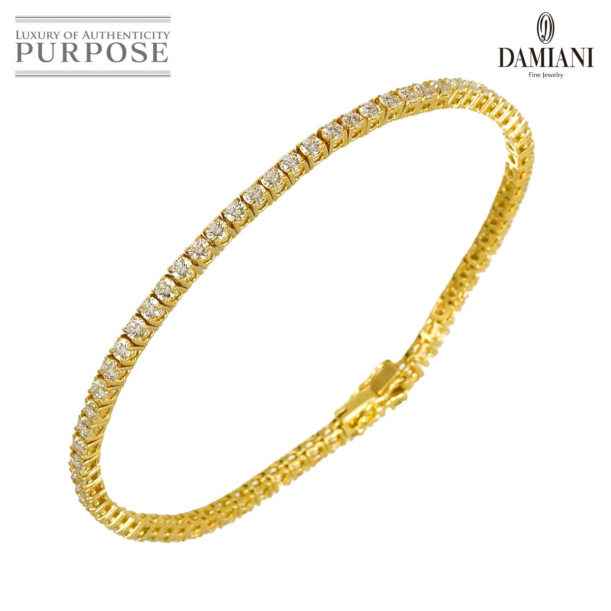 DAMIANI タイムレス クラッシコ ダイヤ ブレスレット 20cm K18 YG イエローゴールド 750 Bracelet 【証明書付き】 ダミアーニ 90337307