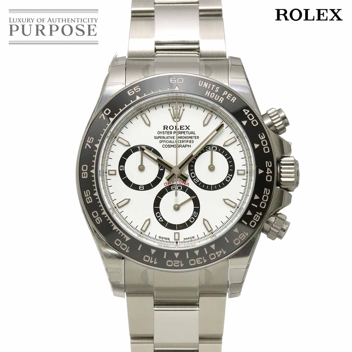 ROLEX デイトナ 126500LN ランダム番 ルーレット クロノグラフ メンズ 腕時計 ホワイト オートマ 自動巻き ウォッチ Daytona ロレックス 90342710