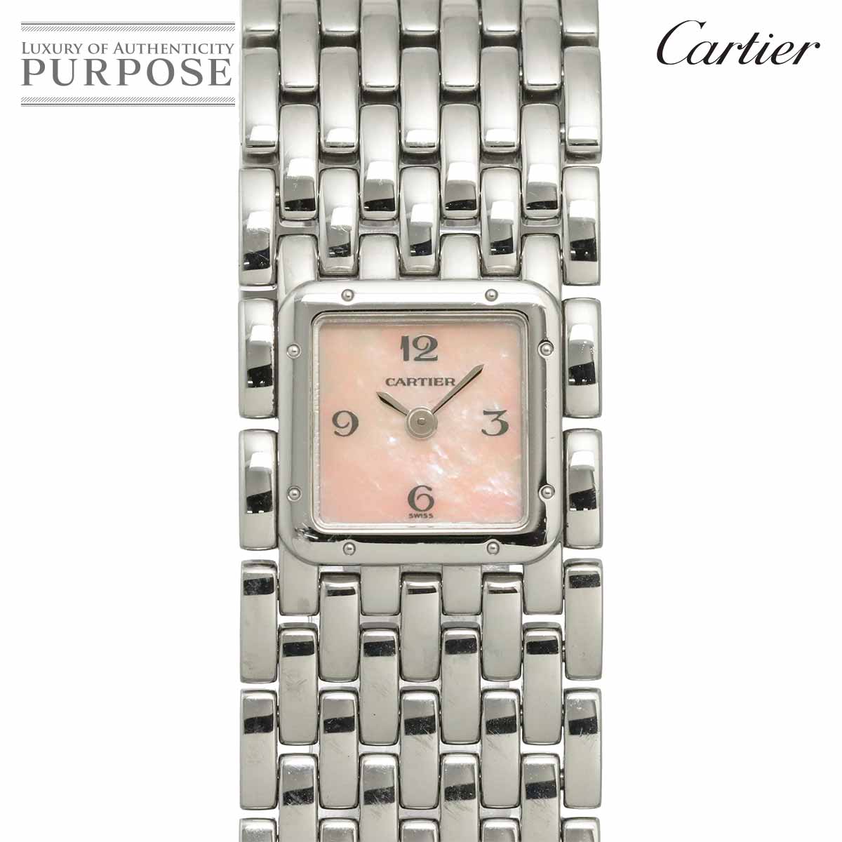 Cartier パンテール リュバン W61003T9 レディース 腕時計 ピンクシェル クォーツ ウォッチ Panthere カルティエ 90344975