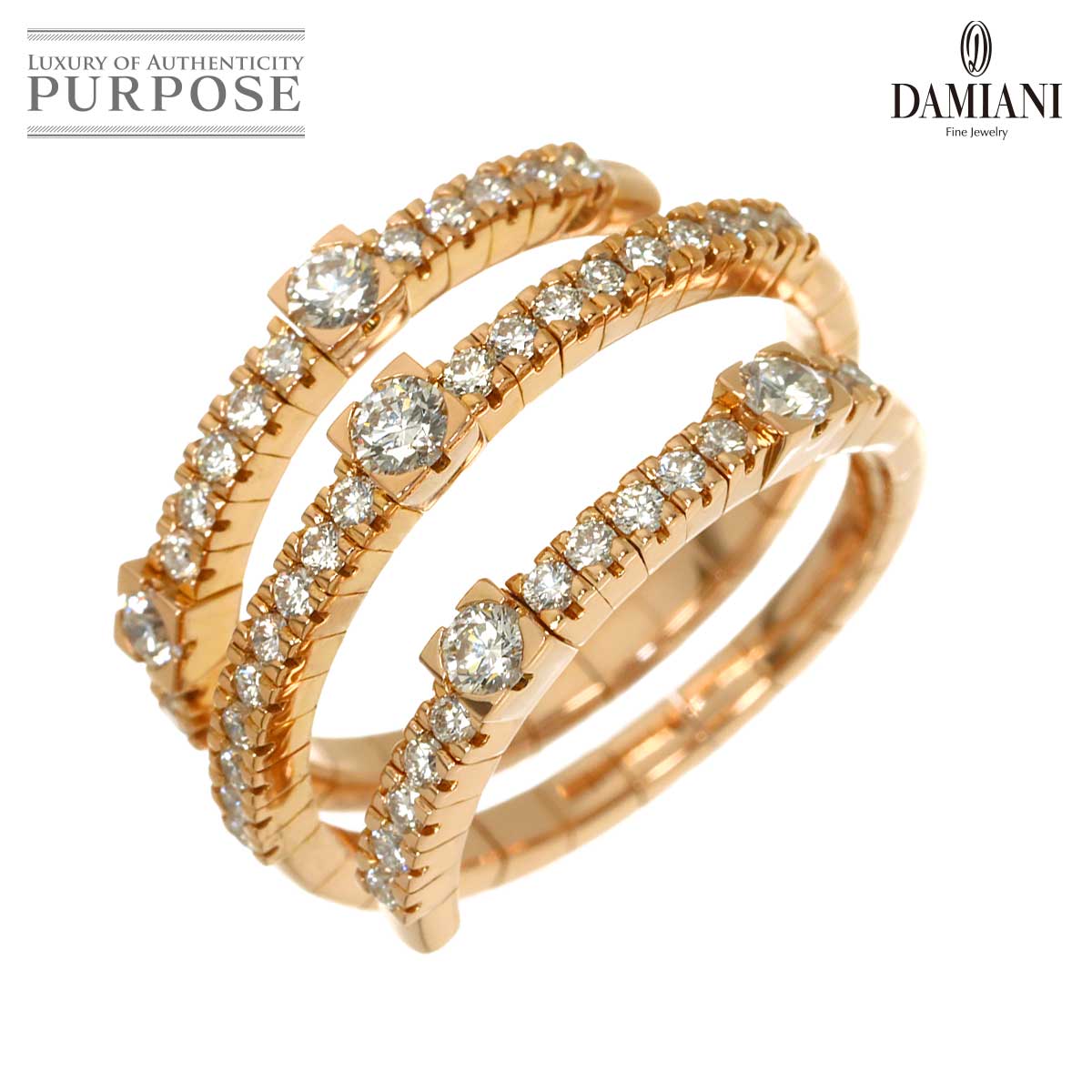 DAMIANI ノッテ ディ サン ロレンツォ 15号 リング ダイヤ K18 PG ピンクゴールド 750 指輪 Diamond Ring ダミアーニ 90336562
