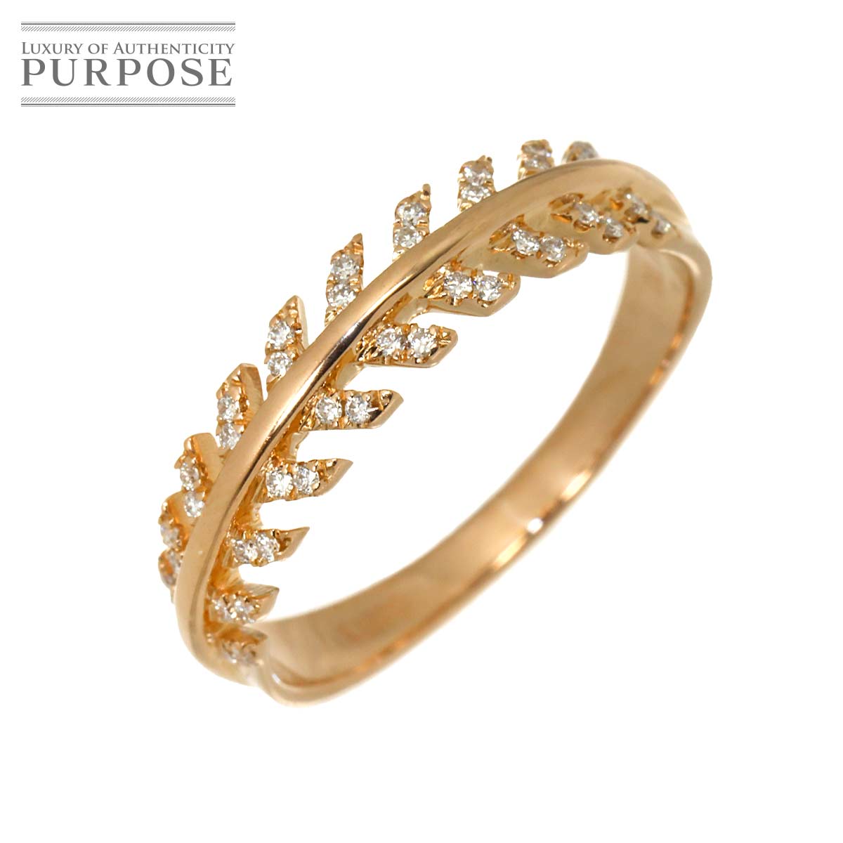 リング 12号 ダイヤ 0.10ct K18 PG ピンクゴールド 750 指輪 Diamond Ring 90344065