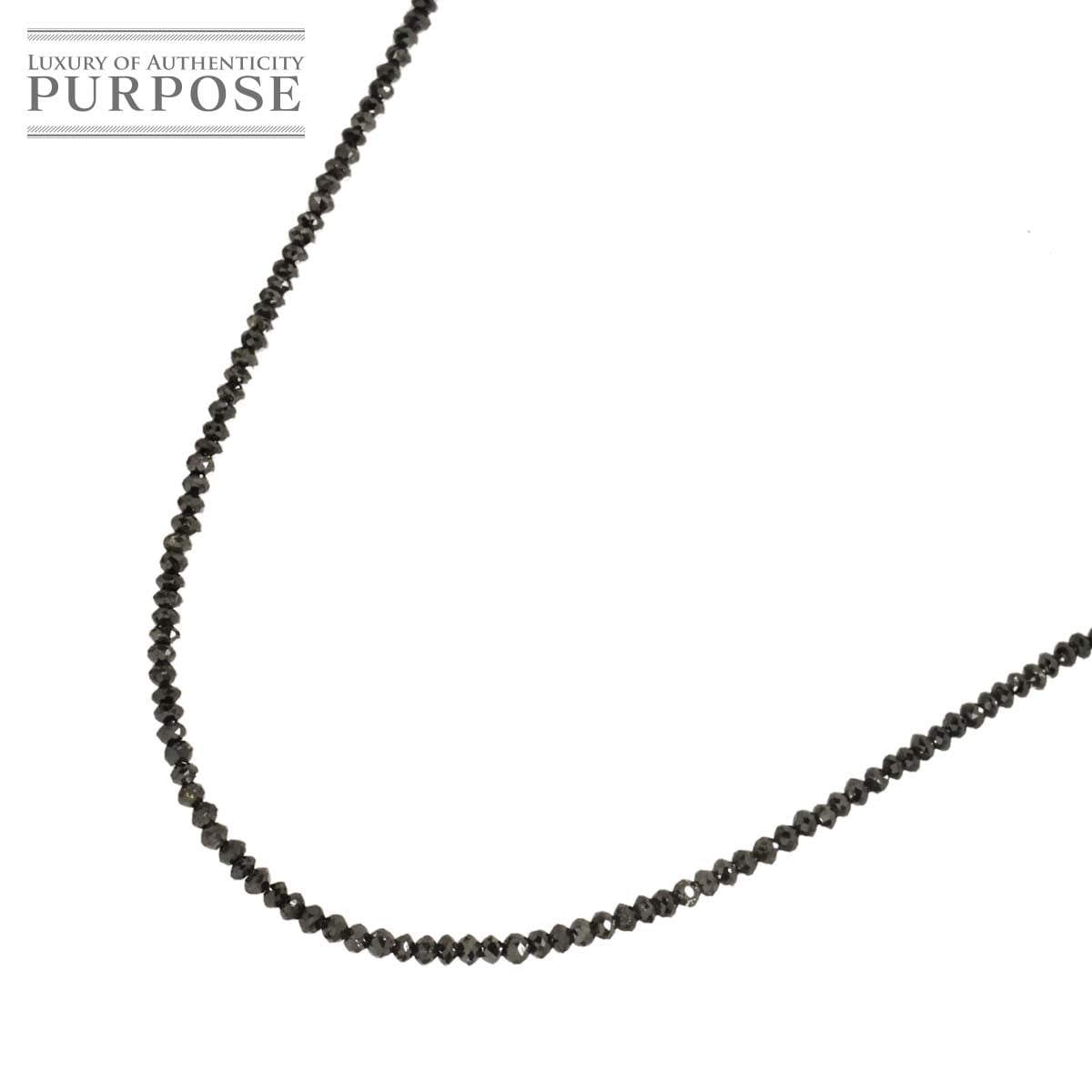 ブラックダイヤ 20.0ct ネックレス 48cm K18 PG ピンクゴールド 750 Diamond Necklace 90344071