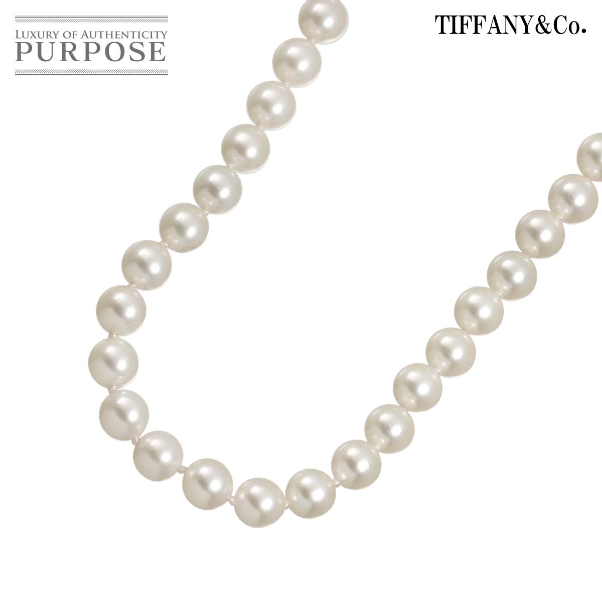 TIFFANY&Co. シグネチャー アコヤ真珠 5.5-5.0mm ネックレス 45cm K18 YG イエローゴールド 750 Akya Pearl Necklace ティファニー 90335989