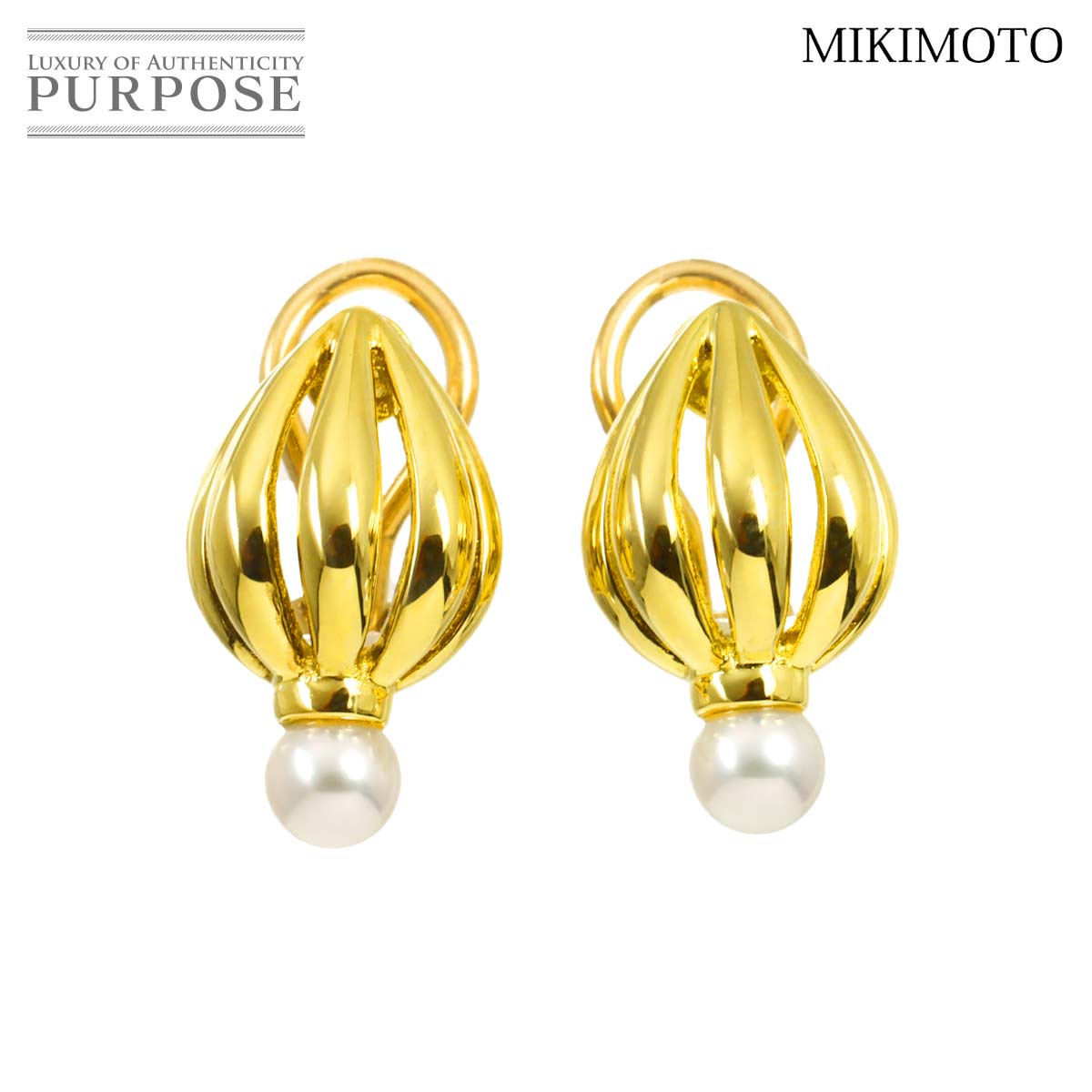 MIKIMOTO ベビーパール 4.5mm イヤリング K18 YG イエローゴールド 750 パール Earrings Clip on ミキモト 90336022