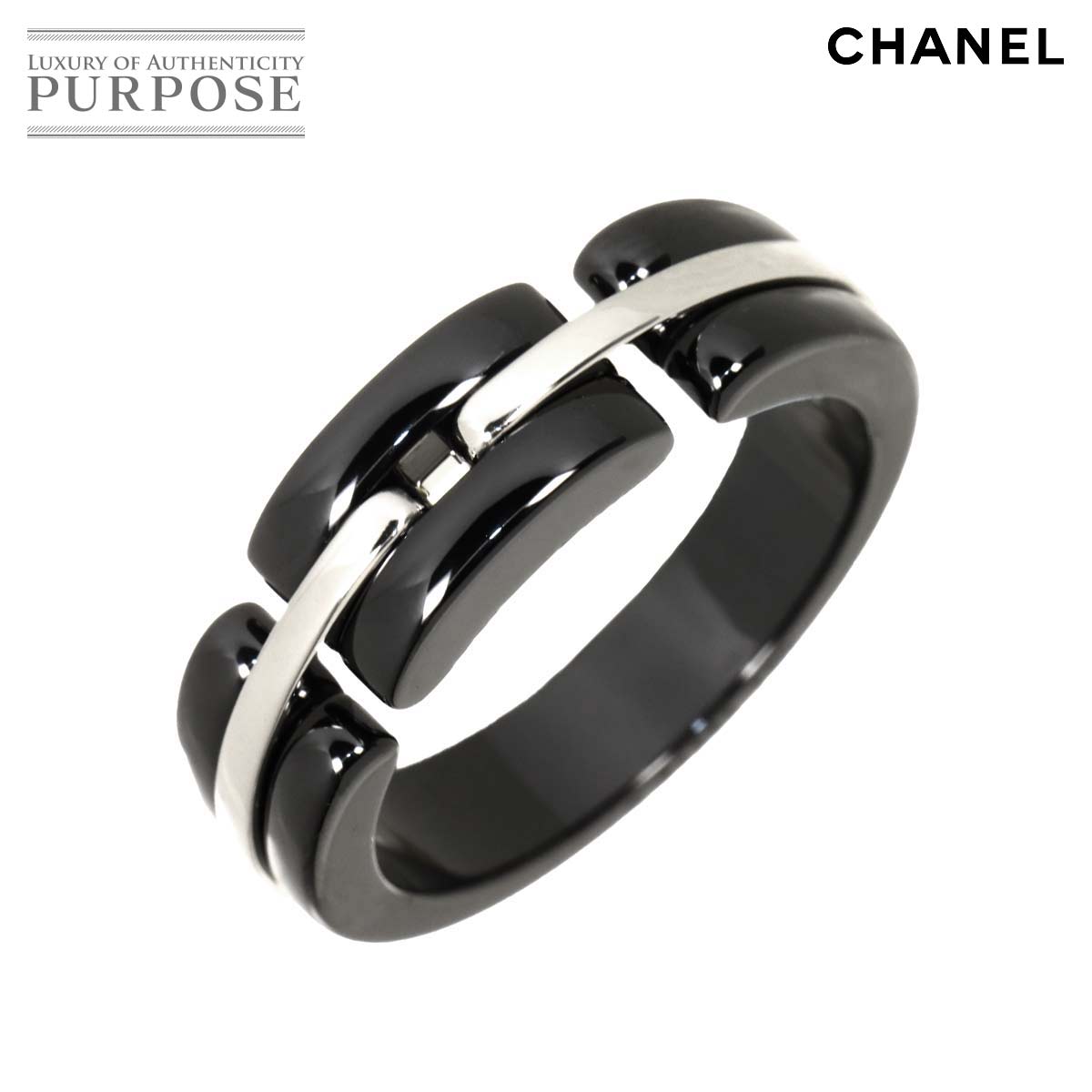 CHANEL ウルトラ #60 リング K18 WG ブラック セラミック 750 指輪 ULTRA Ring シャネル 90337239