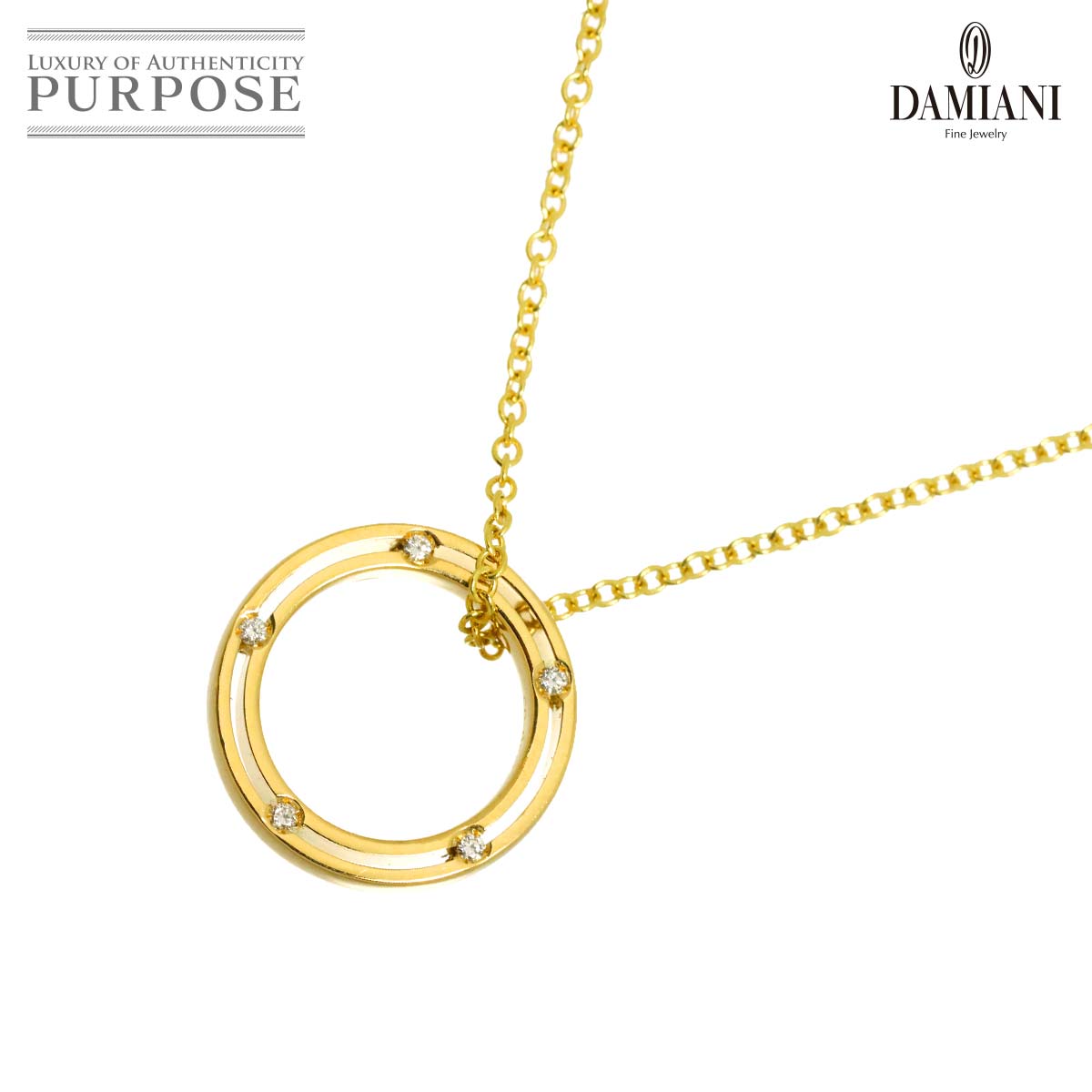 DAMIANI ディサイド ダイヤ 10P ロング ネックレス 78cm K18 YG イエローゴールド 750 Diamond Necklace ダミアーニ 90337331
