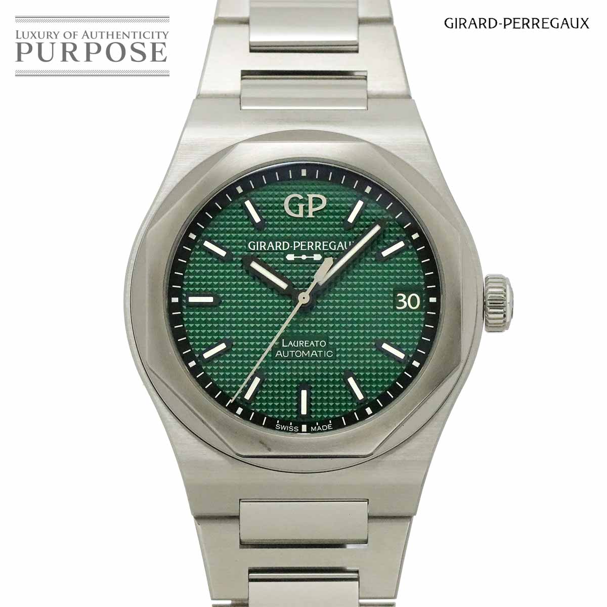 GIRARD PERREGAUX ロレアート 81010 メンズ 腕時計 デイト グリーン 自動巻き ウォッチ LAUREATO ジラールペルゴ 90346183