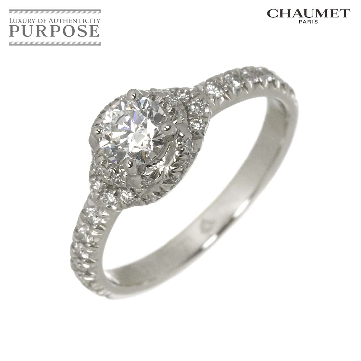 CHAUMET リアン ダムール ソリテール ダイヤ 0.34ct D/VVS1/3EX 8号 リング Pt プラチナ Liens Damour Ring【証明書付き】ショーメ 90328754