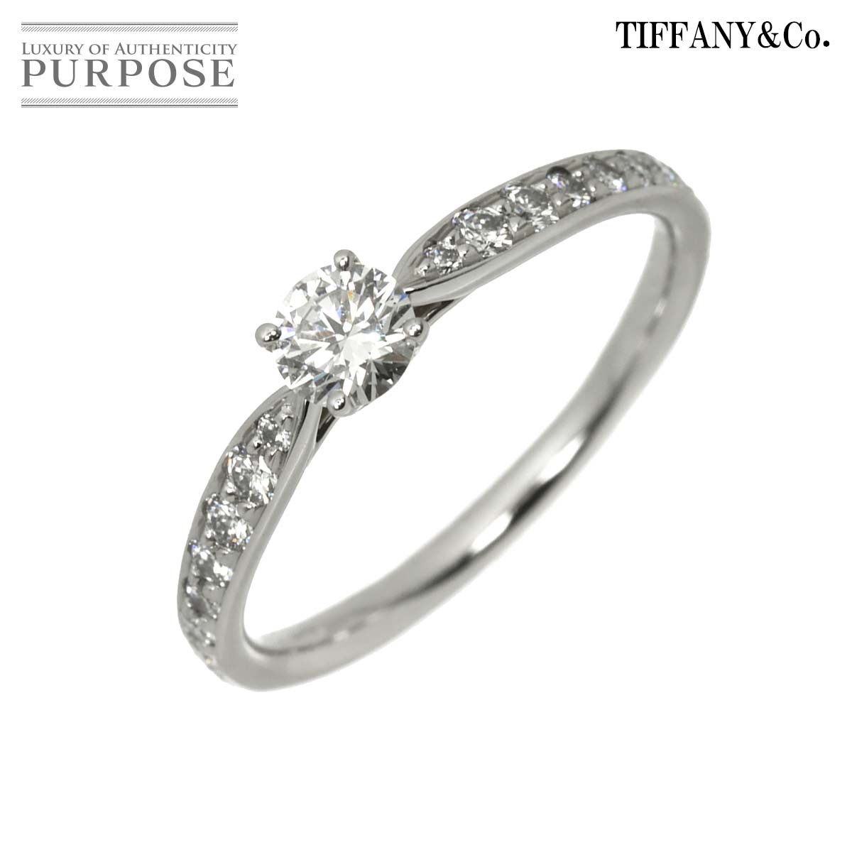 TIFFANY&Co. ハーモニー 9号 リング ダイヤ 0.22ct Pt プラチナ 指輪 Harmony Diamond Ring ティファニー 90329795