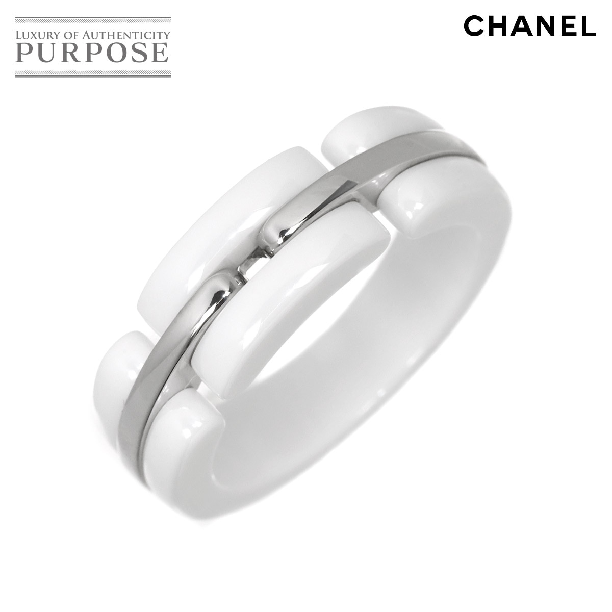 CHANEL ウルトラ #55 リング K18 WG ホワイト セラミック 750 指輪 ULTRA Ring シャネル 90337238
