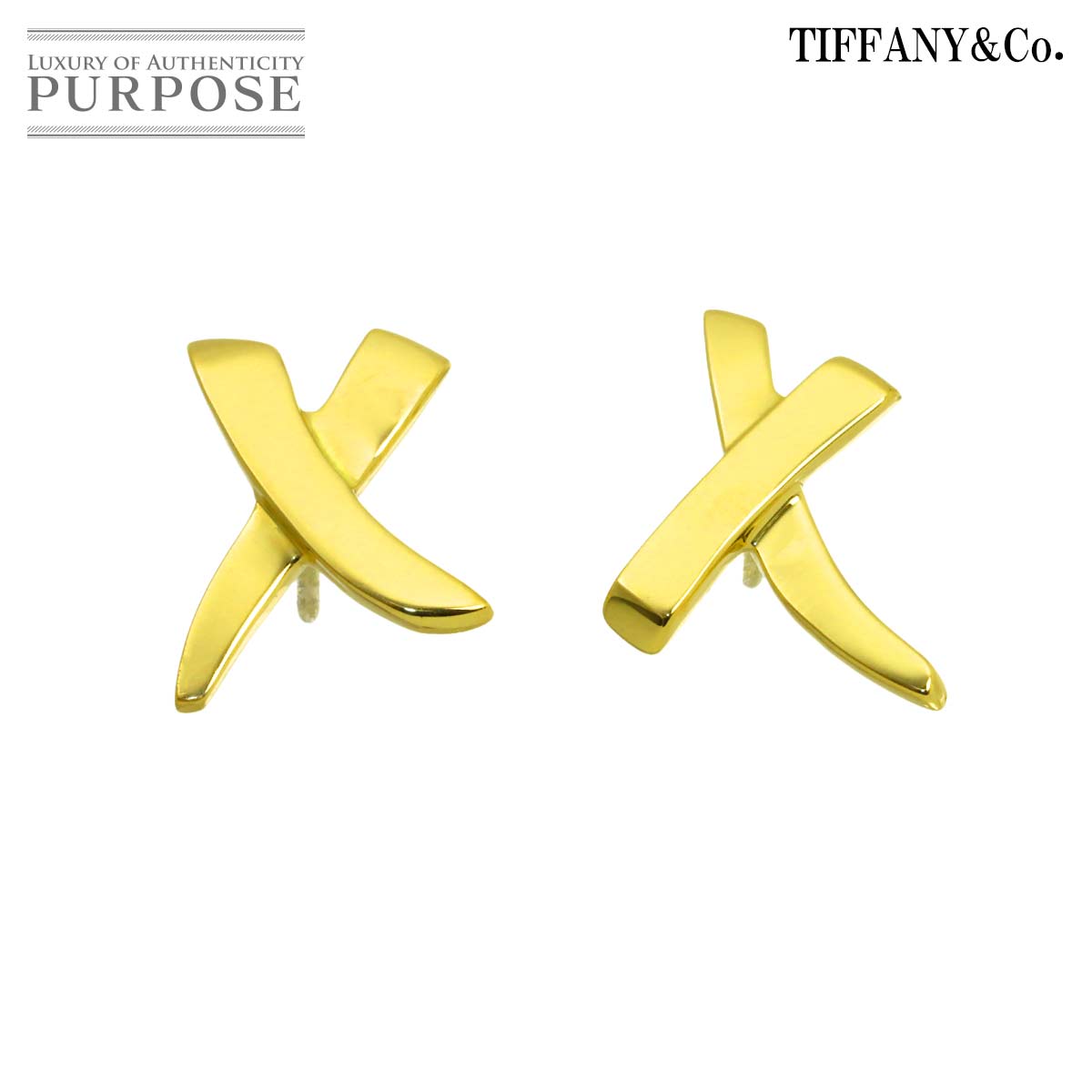 TIFFANY&Co. キス ピアス K18 YG イエローゴールド 750 Kiss Earrings Pierced ティファニー 90338807