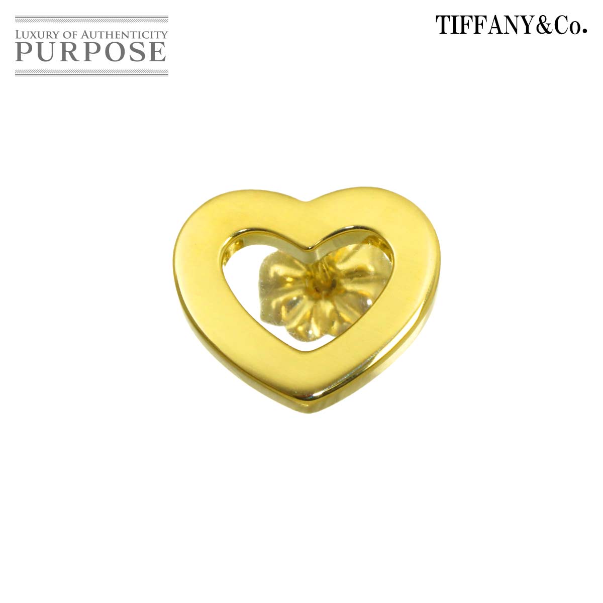 TIFFANY&Co. ハート ピアス K18 YG イエローゴールド 750 片耳 片方のみ Earring Pierced ティファニー 90339377