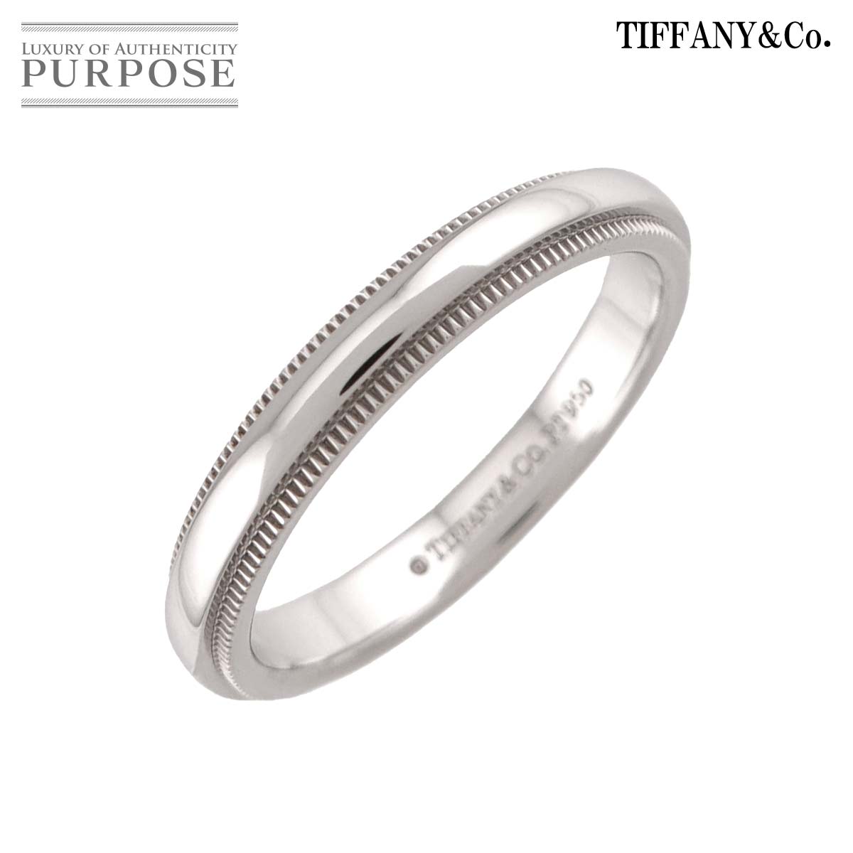 TIFFANY&Co. ミルグレイン 12.5号 リング 幅3mm Pt プラチナ 指輪 トゥギャザー Milgrain Ring ティファニー 90340720