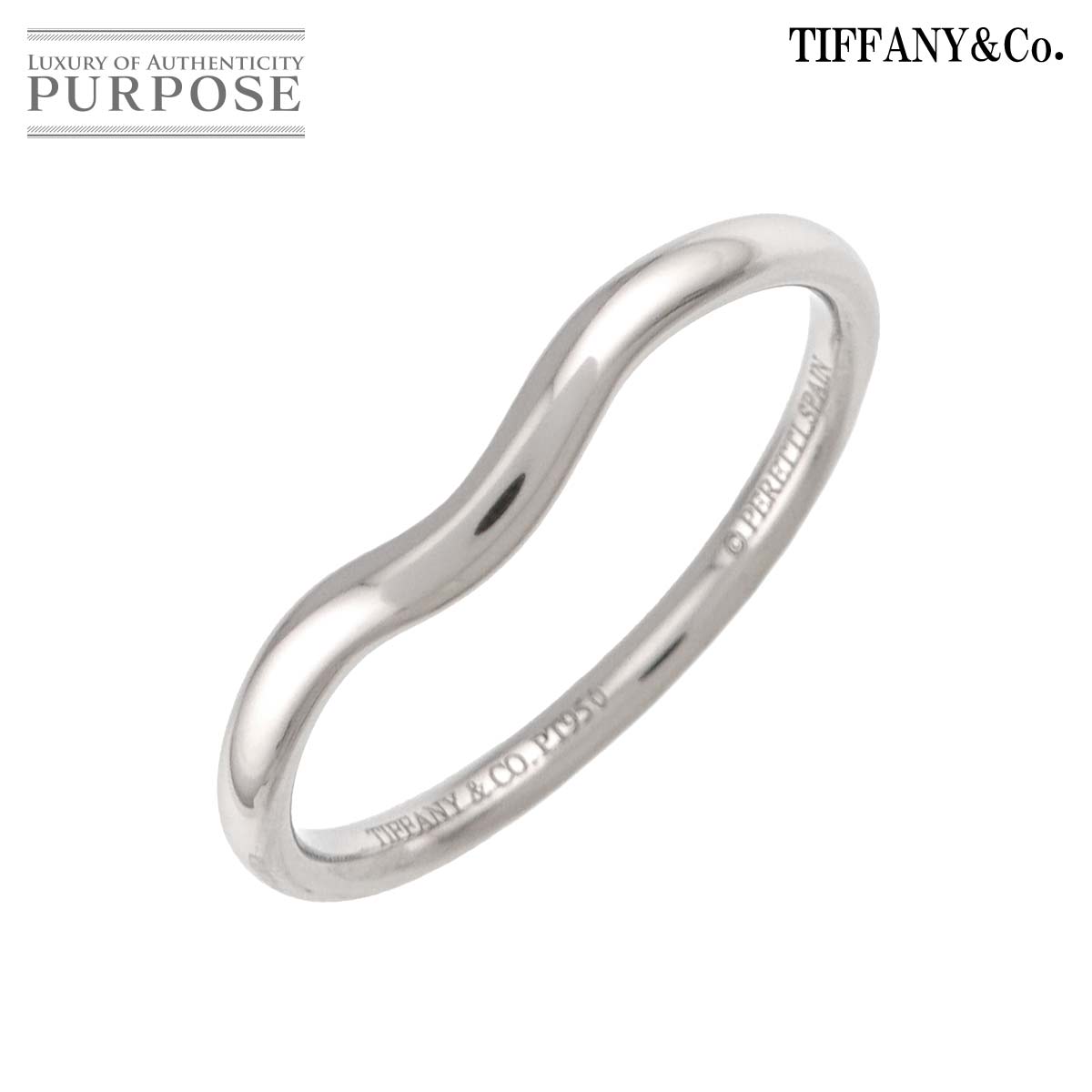 TIFFANY&Co. カーブド バンド 20号 リング Pt プラチナ 指輪 Curved Band Ring ティファニー 90341186
