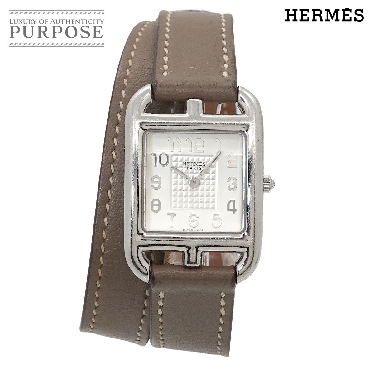 HERMES ケープコッド ドゥブルトゥール CC1 210 レディース 腕時計 シルバー クォーツ ウォッチ Cape Cod エルメス 90344978