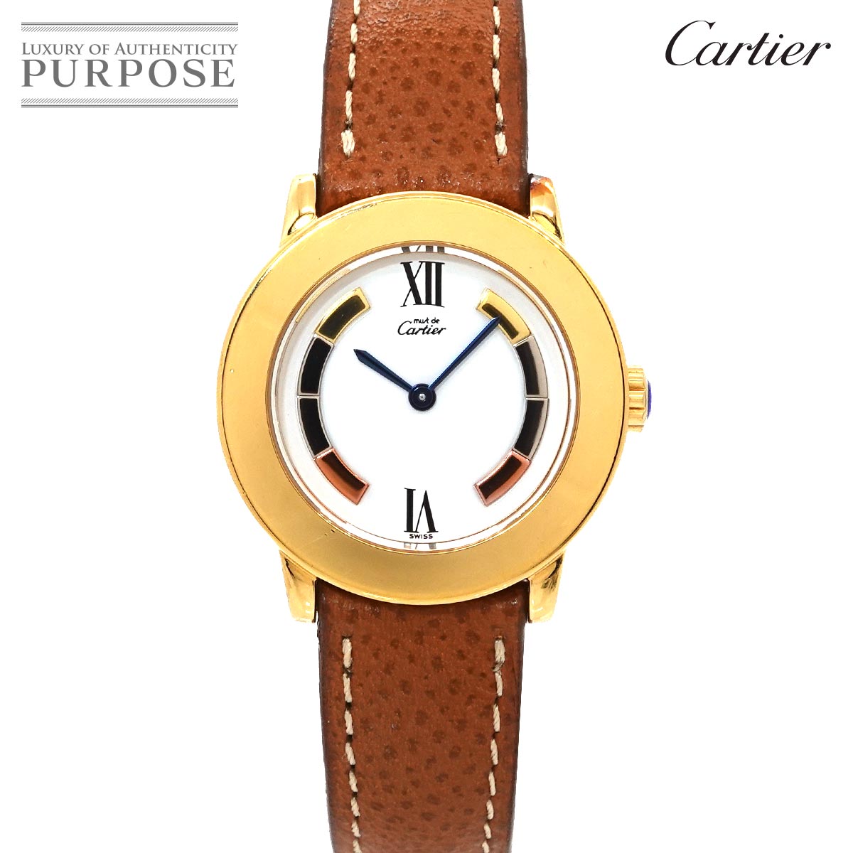 Cartier マスト ロンド ヴェルメイユ W1009143 レディース 腕時計 ホワイト シルバー 925 クォーツ ウォッチ Must Ronde カルティエ 90345489