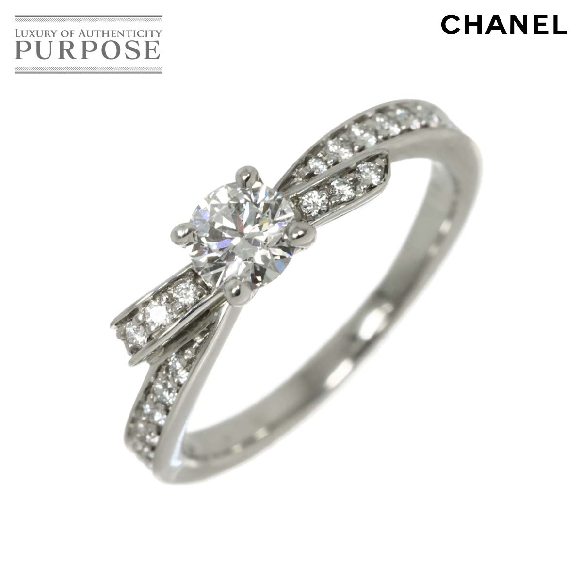 CHANEL リュバン ドゥ シャネル ダイヤ 0.25ct E/VVS2/3EX #45 リング Pt プラチナ 指輪 Ring シャネル 90336968
