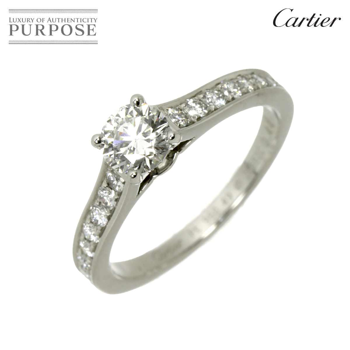 Cartier ソリテール ダイヤ 0.44ct G/VVS1/3EX #49 リング Pt プラチナ Solitaire Ring【証明書・鑑定書付き】カルティエ 90337359
