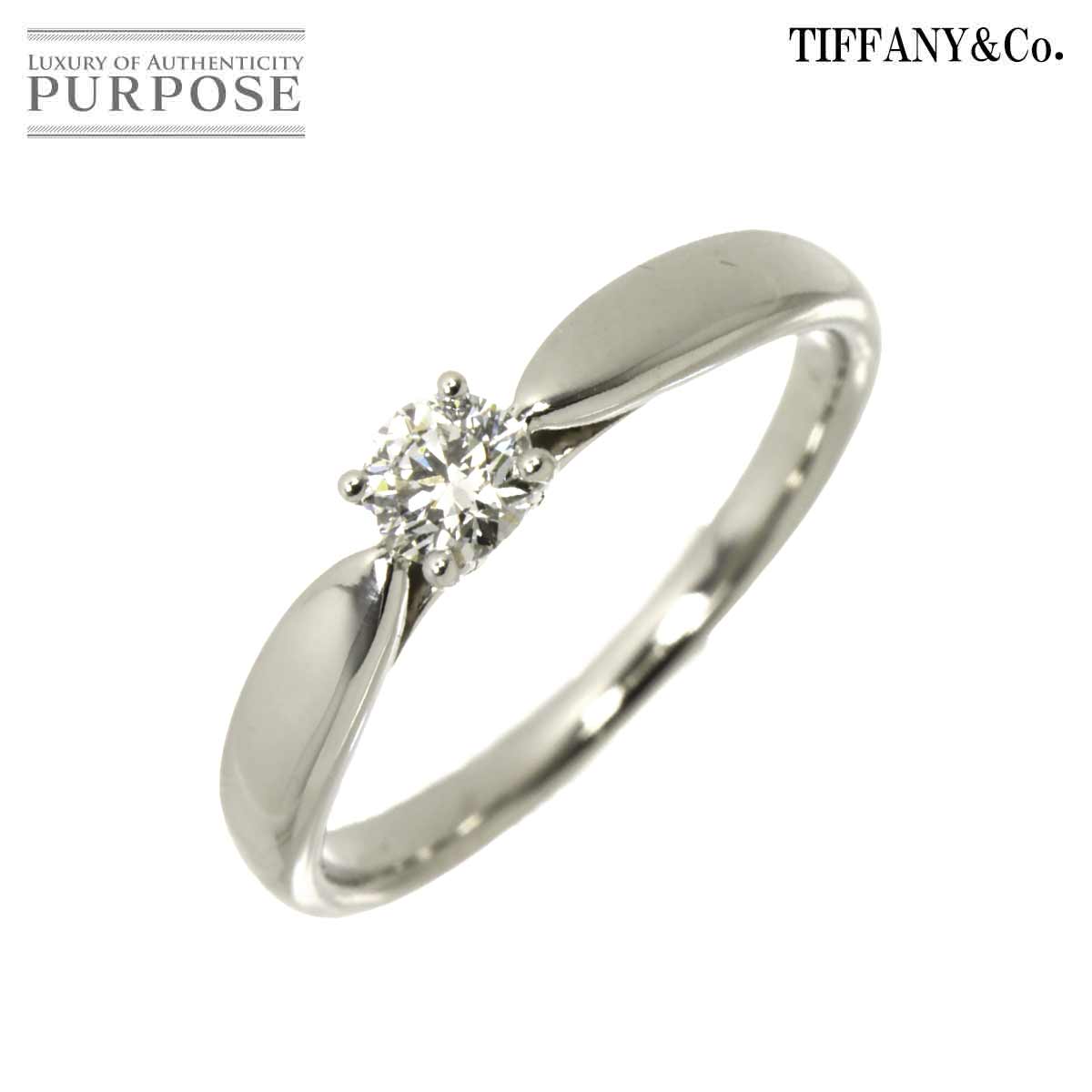 TIFFANY&Co. ハーモニー 8号 リング ダイヤ 0.19ct Pt プラチナ 指輪 Harmony Band Ring ティファニー 90341178