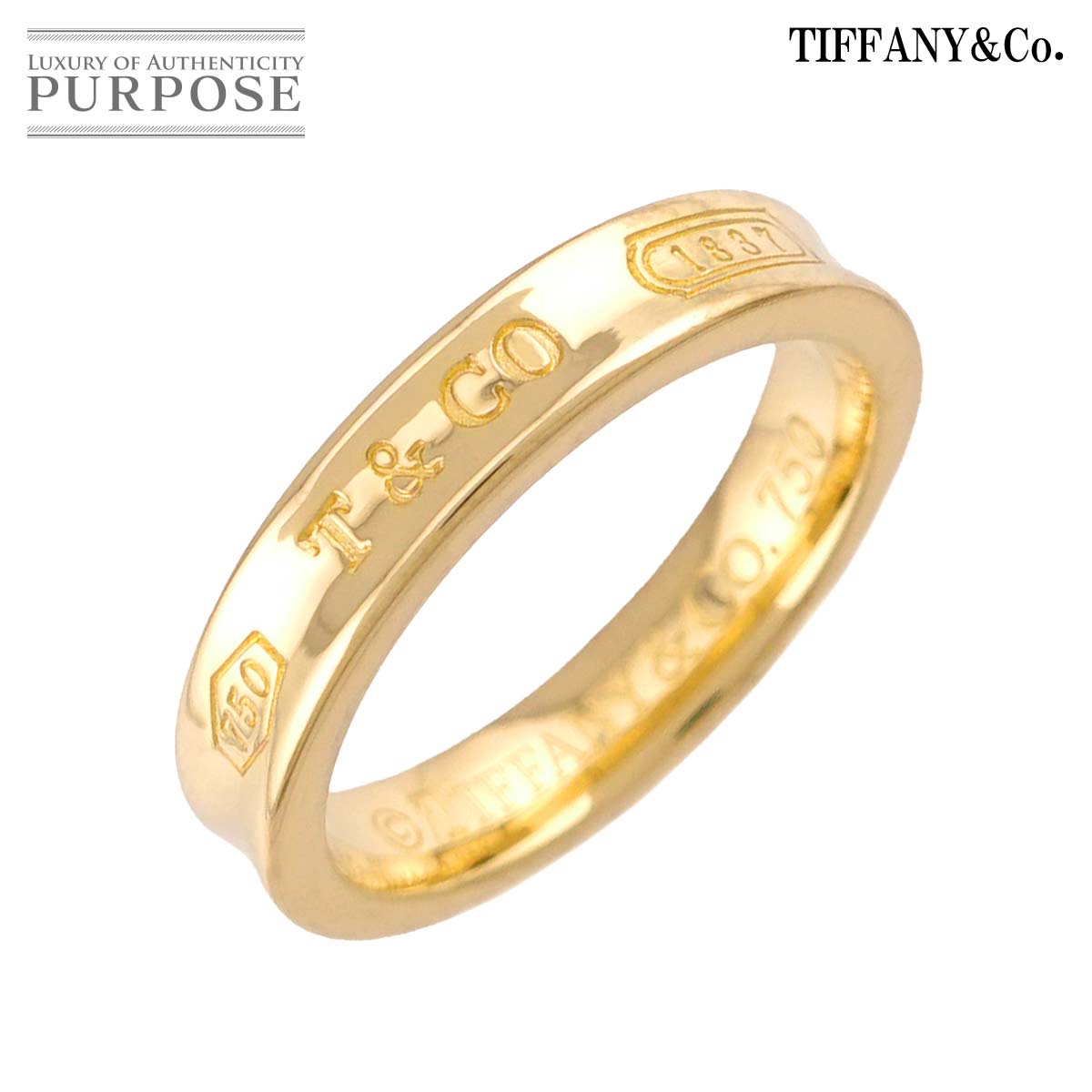 TIFFANY&Co. 1837 ナロー 11.5号 リング K18 YG イエローゴールド 750 指輪 Ring ティファニー 90341249