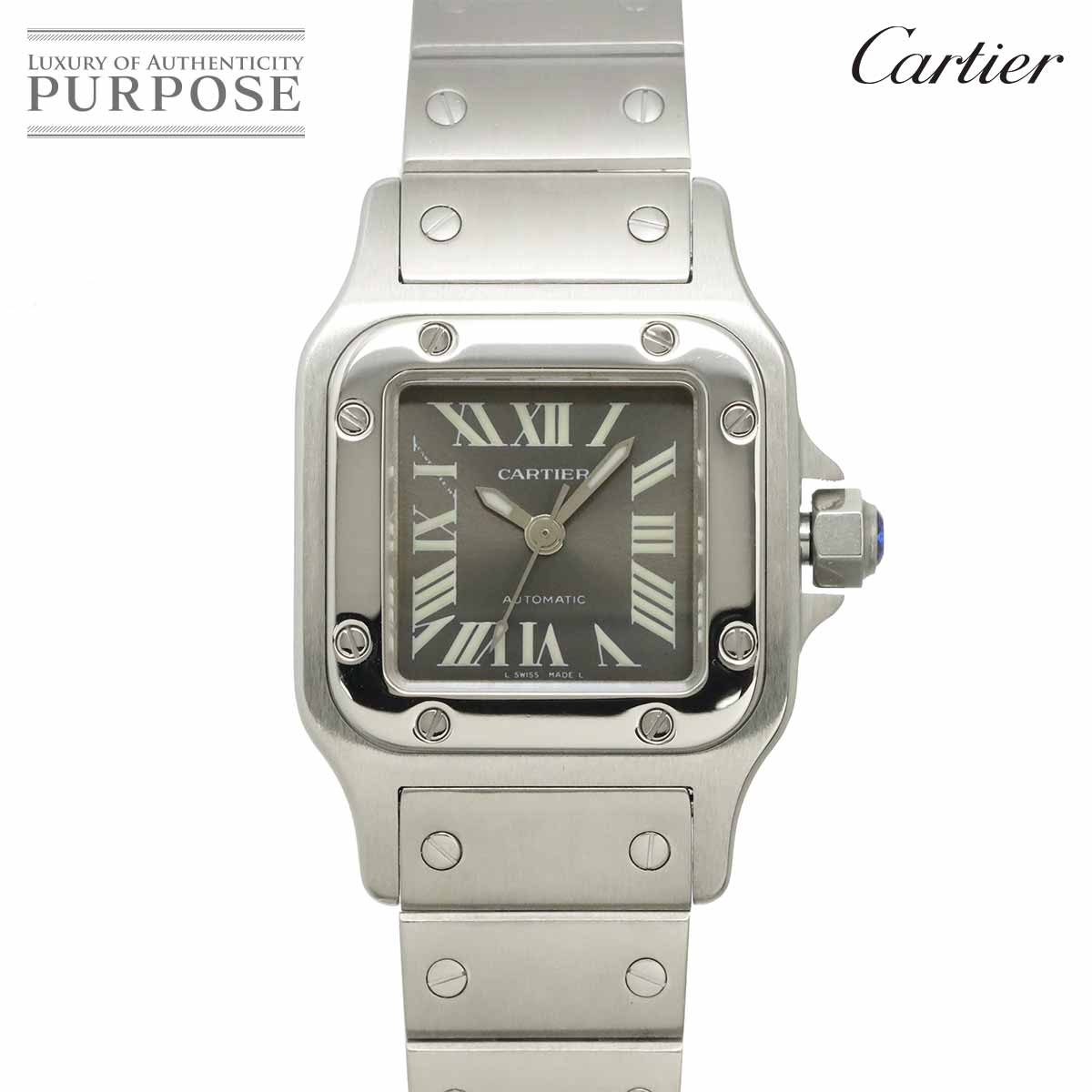 Cartier サントスガルベSM W20066D6 レディース 腕時計 アジア限定 グレー 自動巻き ウォッチ カルティエ 90336337