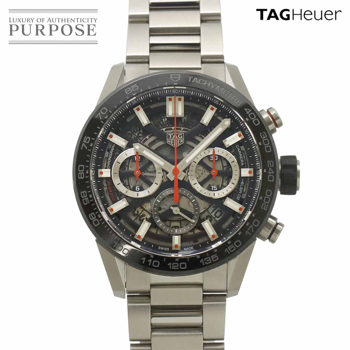 TAG Heuer カレラ キャリバーホイヤー02 CBG2010 クロノグラフ メンズ 腕時計 デイト スケルトン オートマ 自動巻き ウォッチ Carrera タグホイヤー 90340771