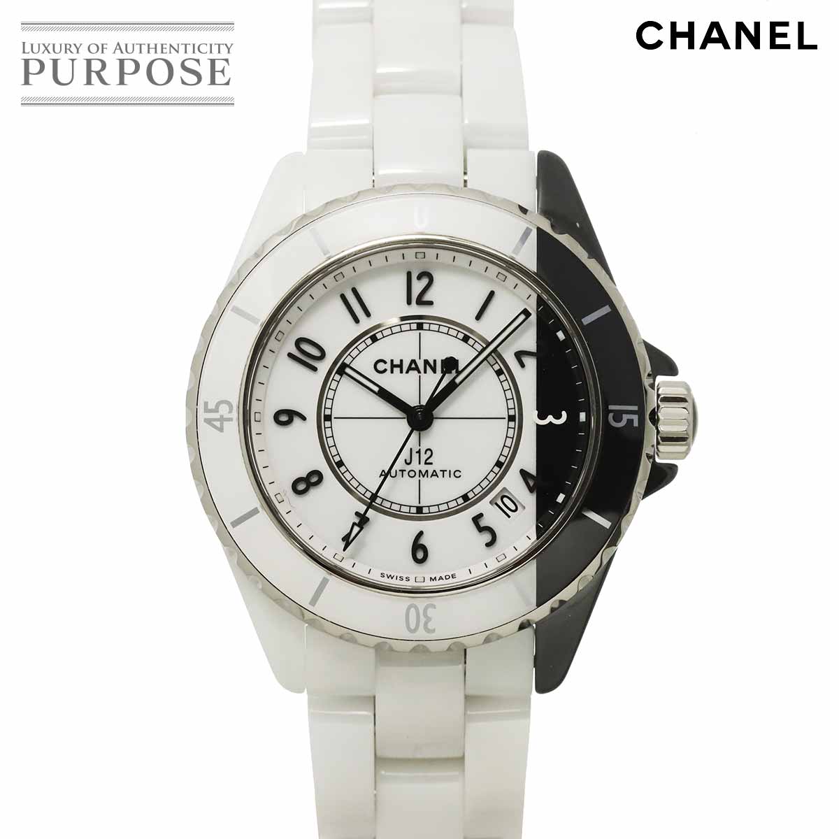 CHANEL J12 パラドックス 38mm H6515 メンズ 腕時計 デイト ホワイト セラミック オートマ 自動巻き ウォッチ paradox シャネル 90344331